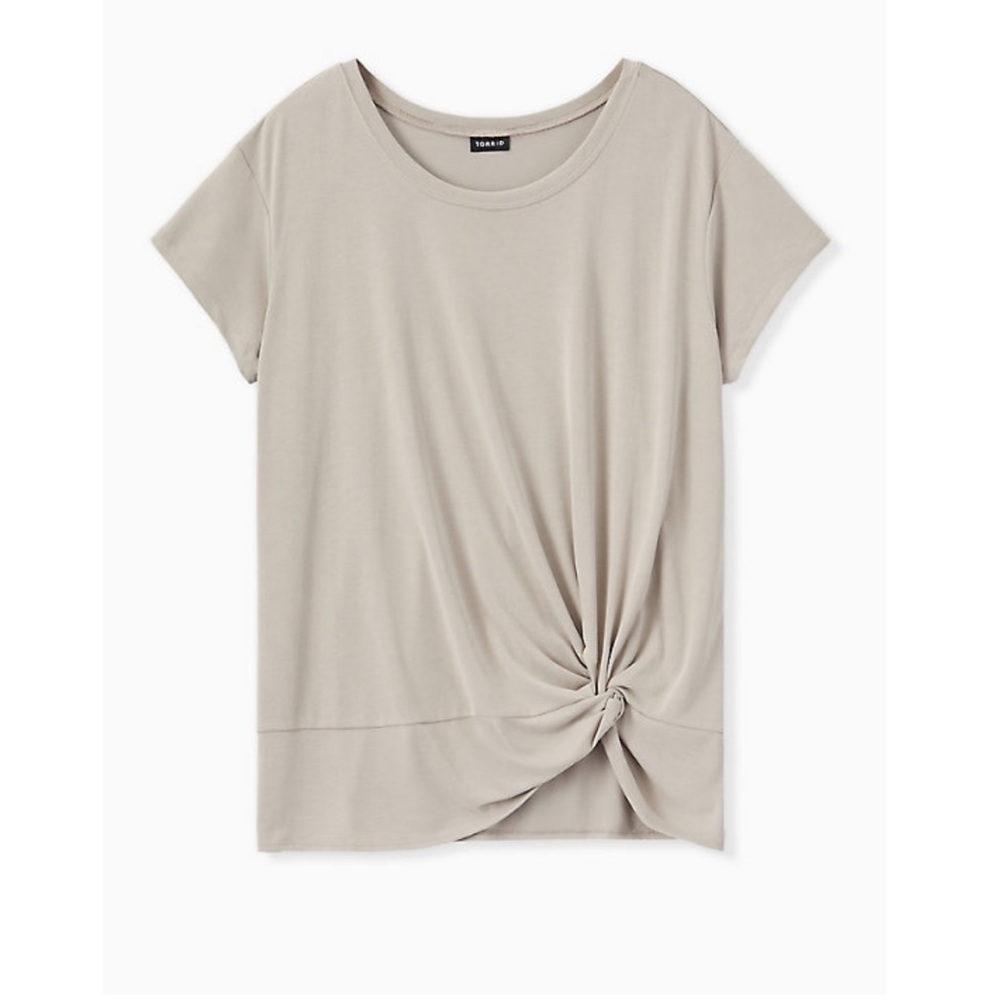 Torrid taupe side knot tee
